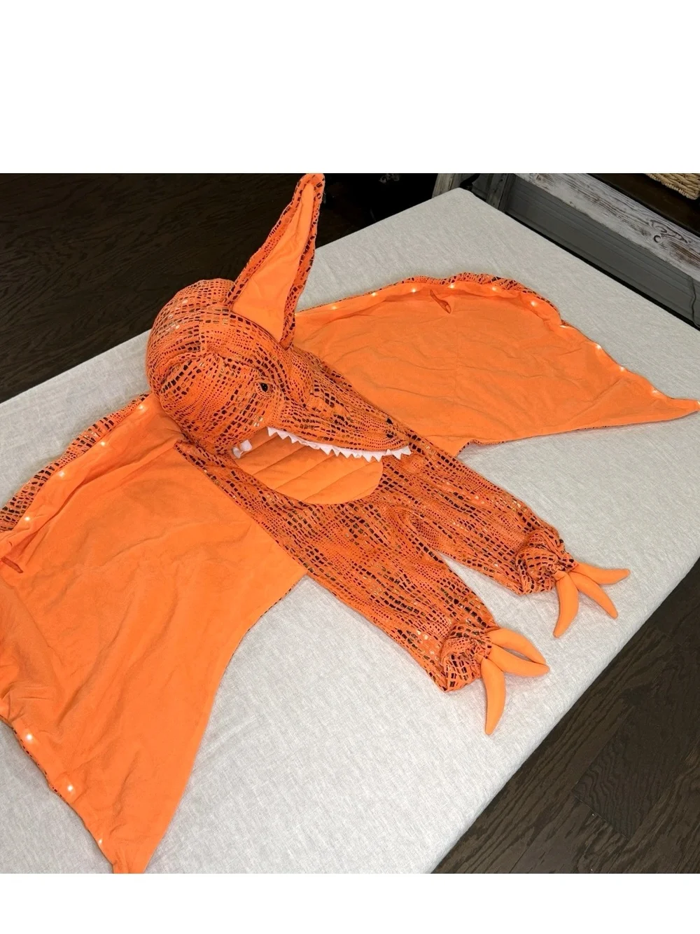 Pottery Barn Kids Orange Pterodactyl Costume Jumpsuit & Head Included Boys 4-6
